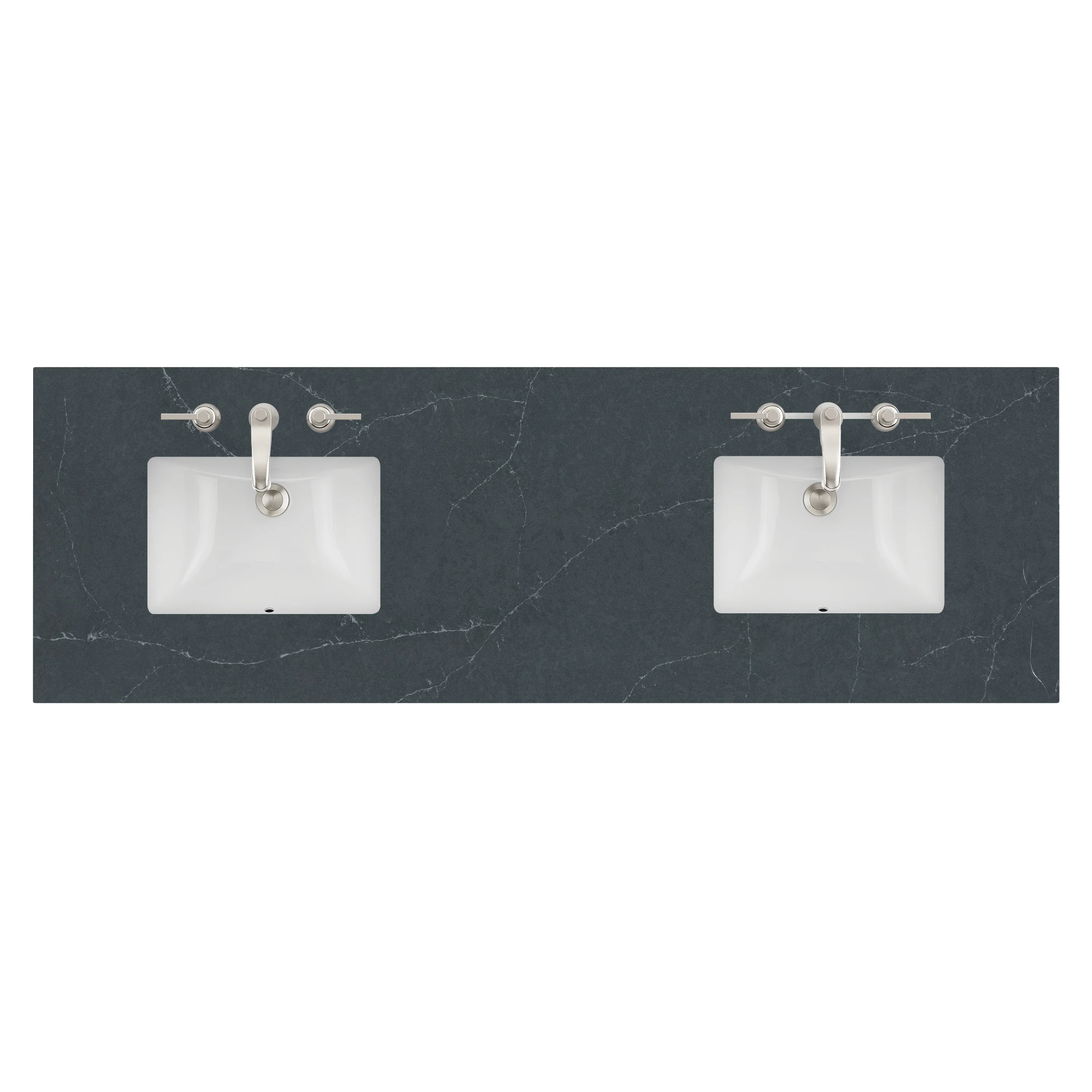 72" Double Top, 3CM Charcoal Soapstone Silestone w/ Sink