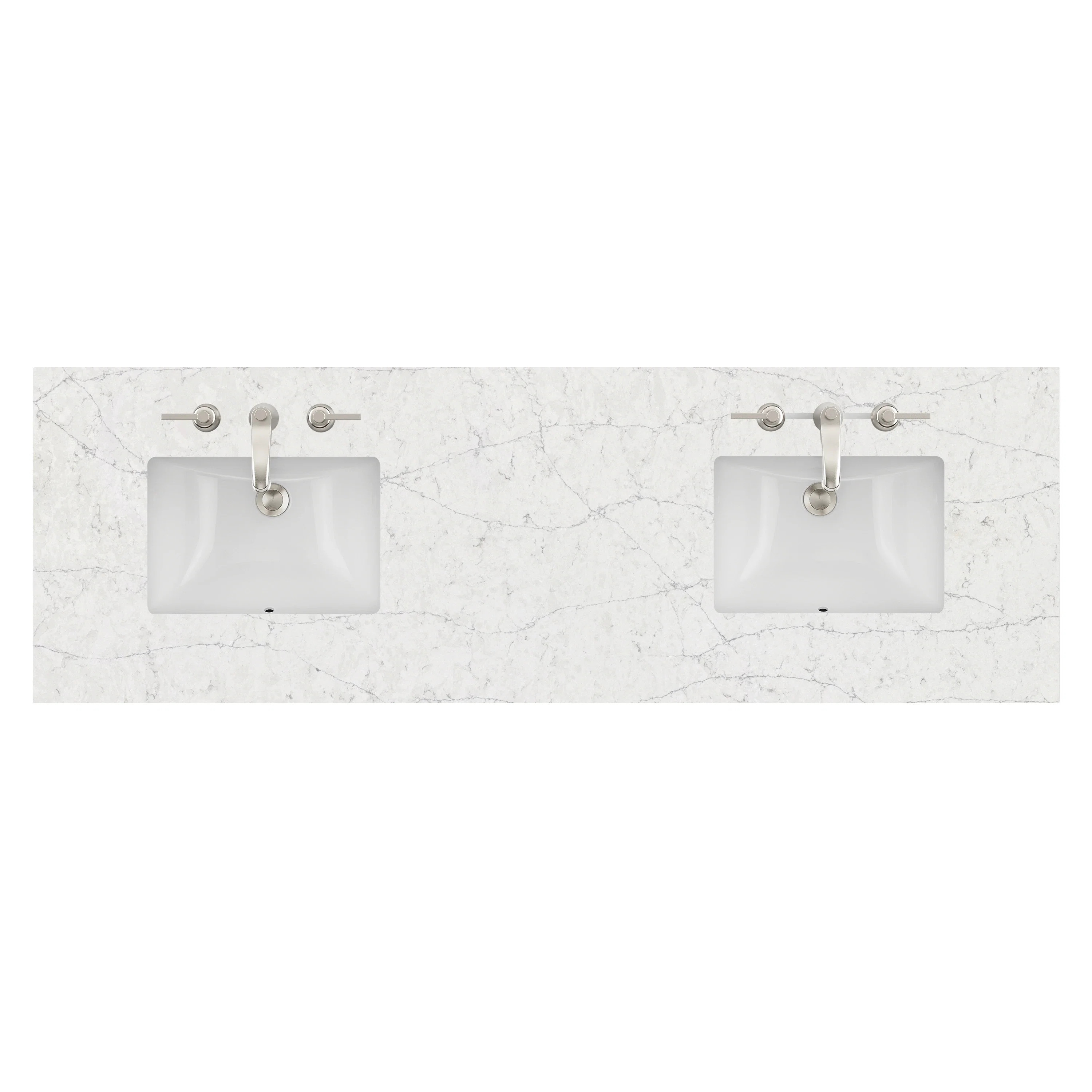 72" Double Top, 3 CM Eternal Jasmine Pearl Quartz w/ Sink