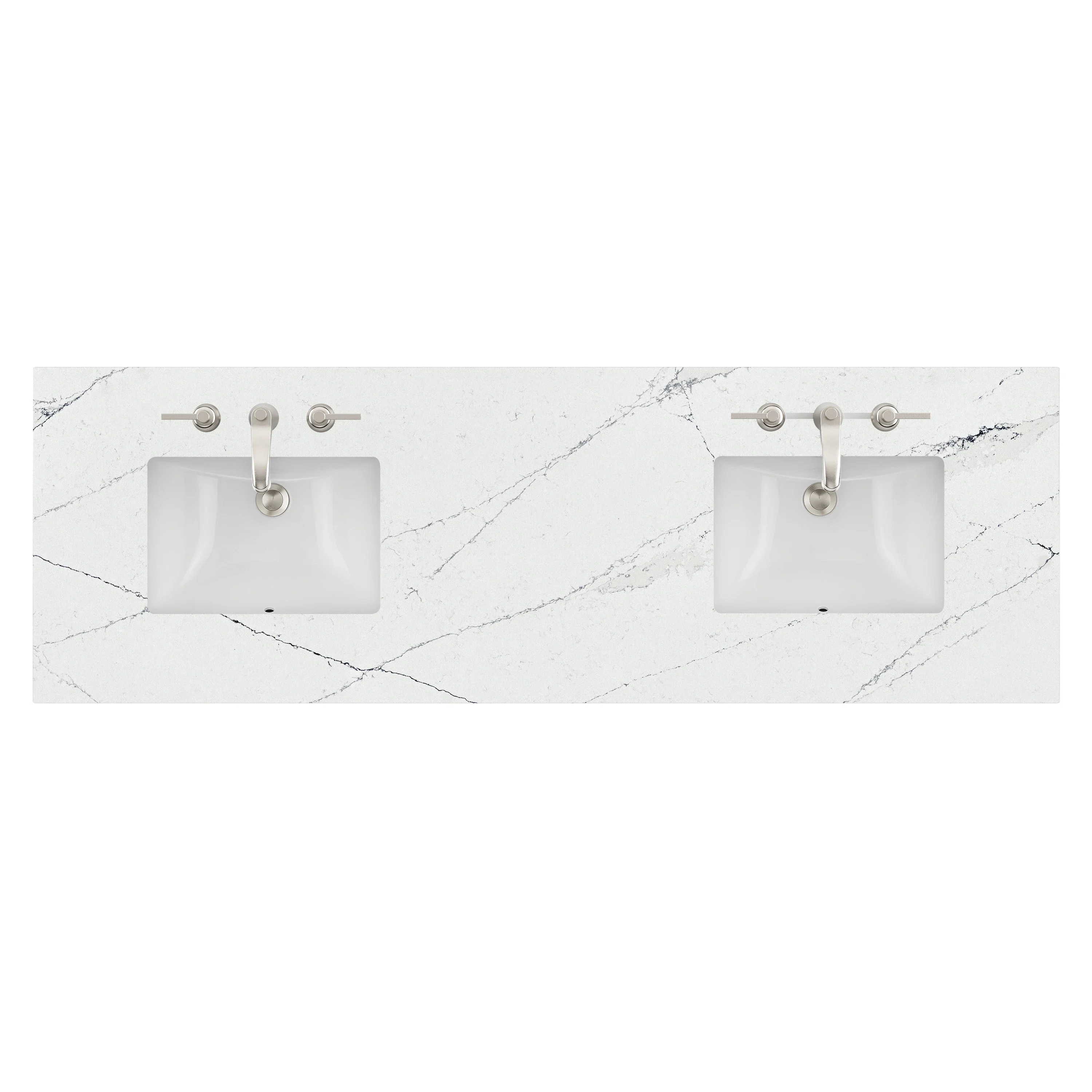 72" Double Top, 3 CM Ethereal Noctis Quartz w/ Sink