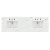 72" Double Top, 3 CM Ethereal Noctis Quartz w/ Sink