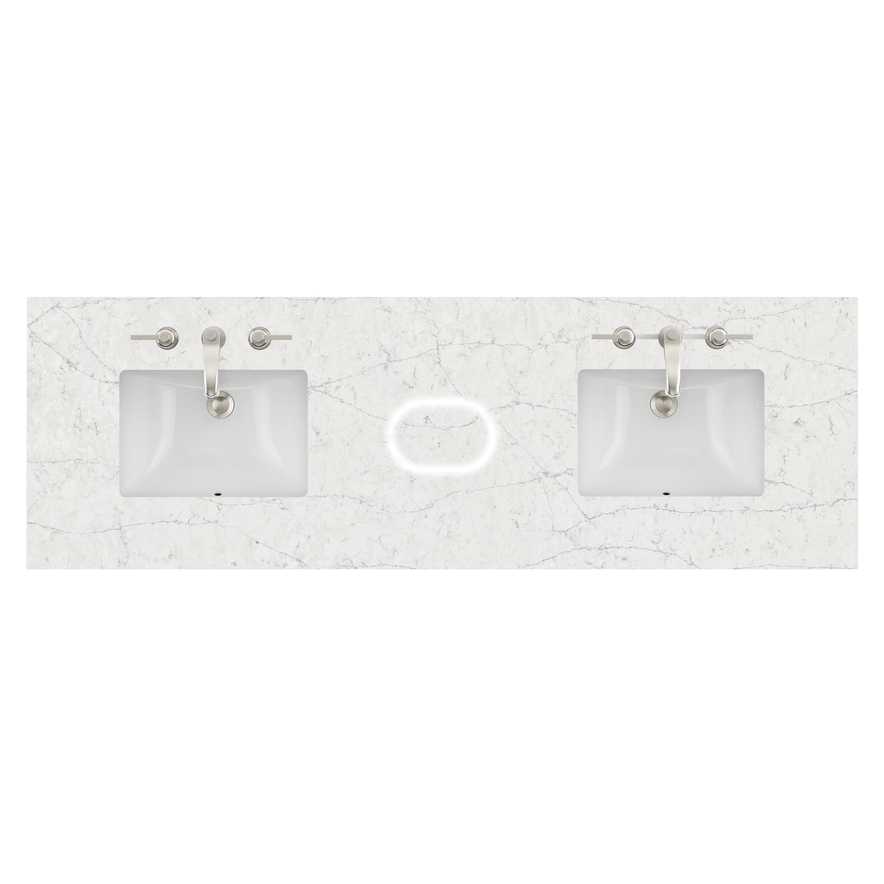 72" Double Top, 3 CM Eternal Jasmine Pearl Silestone w/ Sink & FreePower Wireless Charger (040)