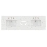 72" Double Top, 3 CM Eternal Jasmine Pearl Silestone w/ Sink & FreePower Wireless Charger (040)