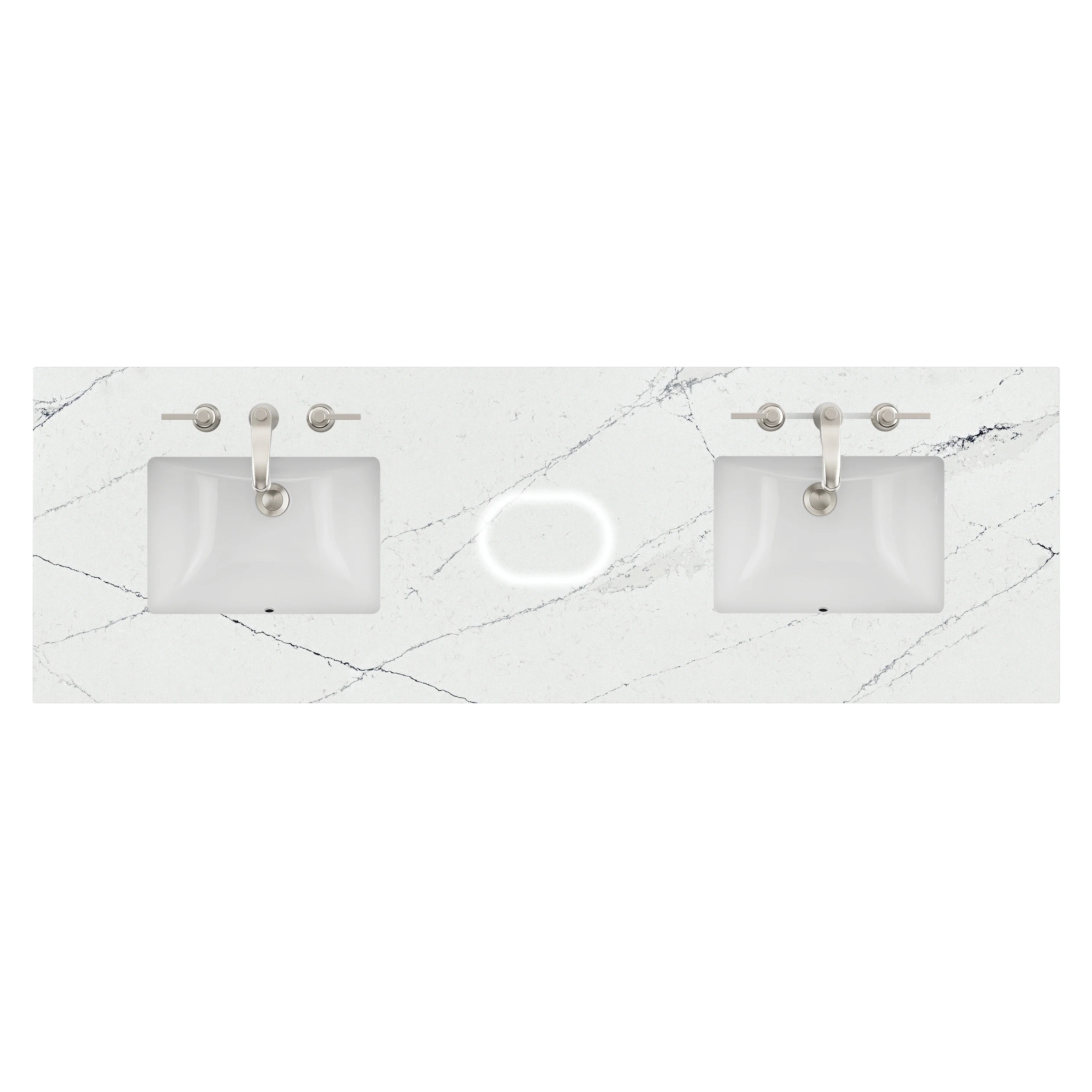 72" Double Top, 3 CM Ethereal Noctis Silestone w/ Sink & FreePower Wireless Charger (040)