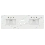 72" Double Top, 3 CM Ethereal Noctis Silestone w/ Sink & FreePower Wireless Charger (040)