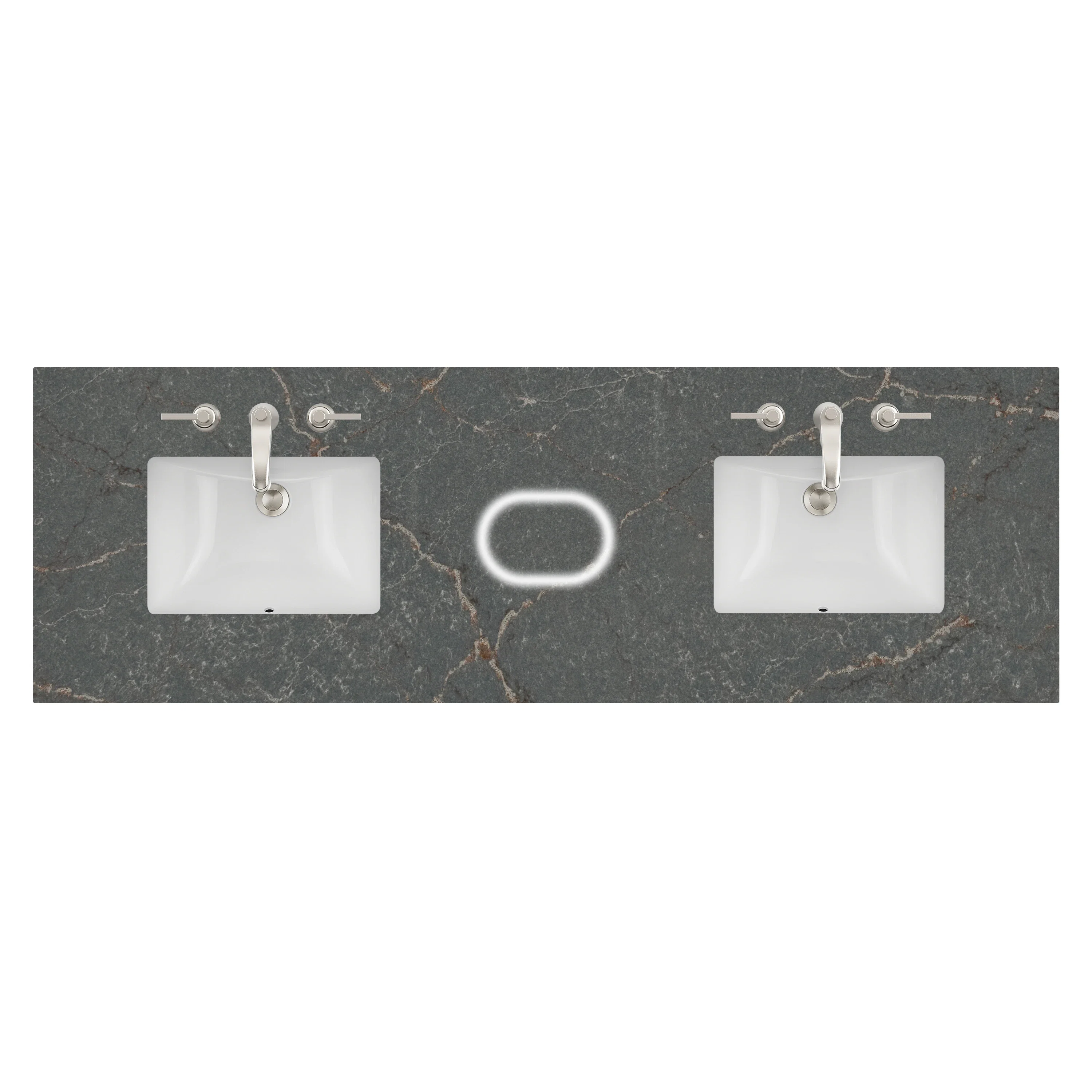 James Martin Vanities 72" Double Top, 3 CM Parisien Bleu Silestone w/ Sink & FreePower Wireless Charger (040)