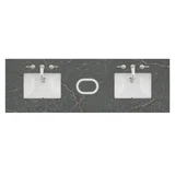 72" Double Top, 3 CM Parisien Bleu Silestone w/ Sink & FreePower Wireless Charger (040)