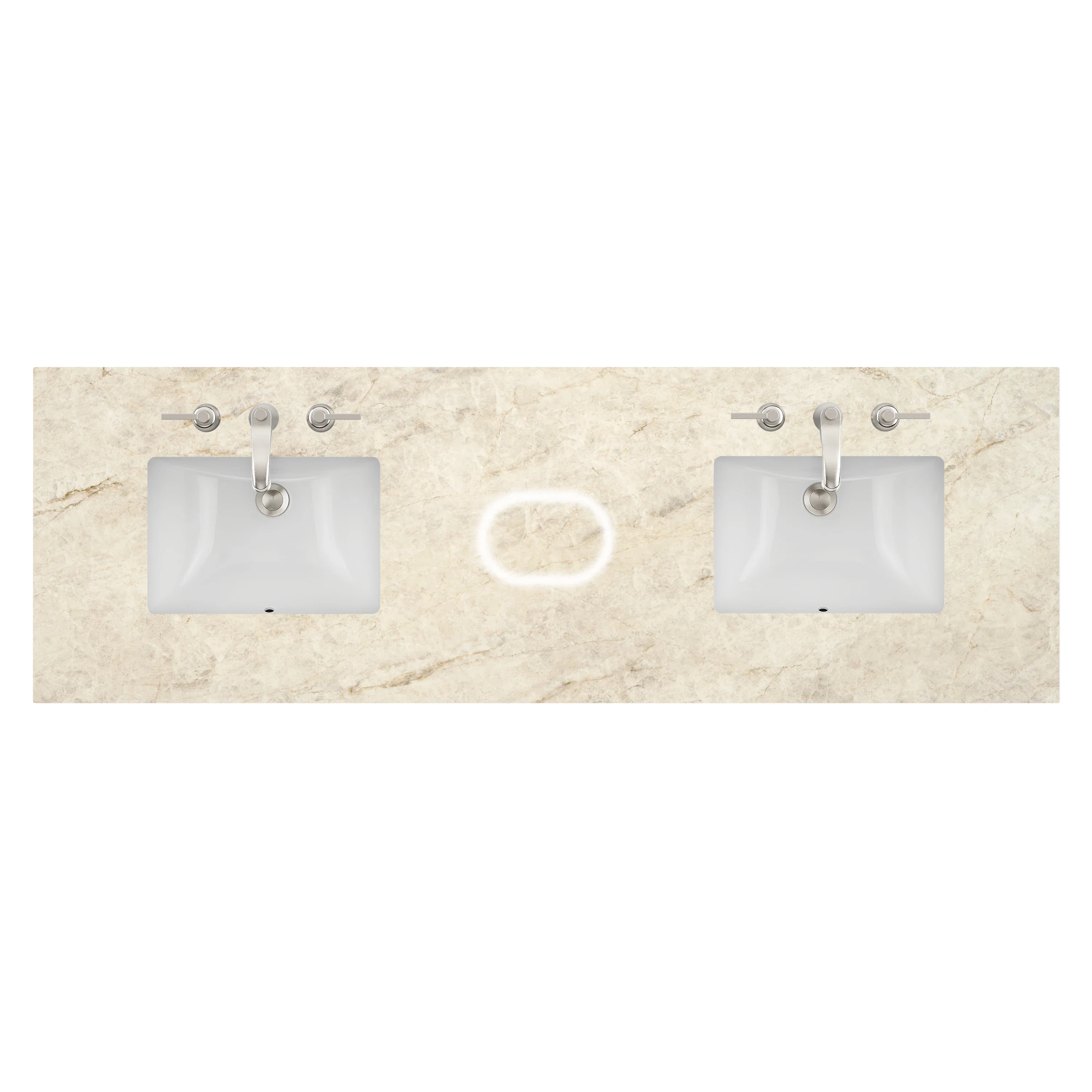 James Martin Vanities 72" Double Top, 3CM Tajnar Eclos w/ Sink & FreePower Wireless Charger