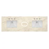 72" Double Top, 3CM Tajnar Eclos w/ Sink & FreePower Wireless Charger