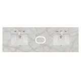 72" Double Top, 3 CM Victorian Silver Silestone w/ Sink & FreePower Wireless Charger (040)