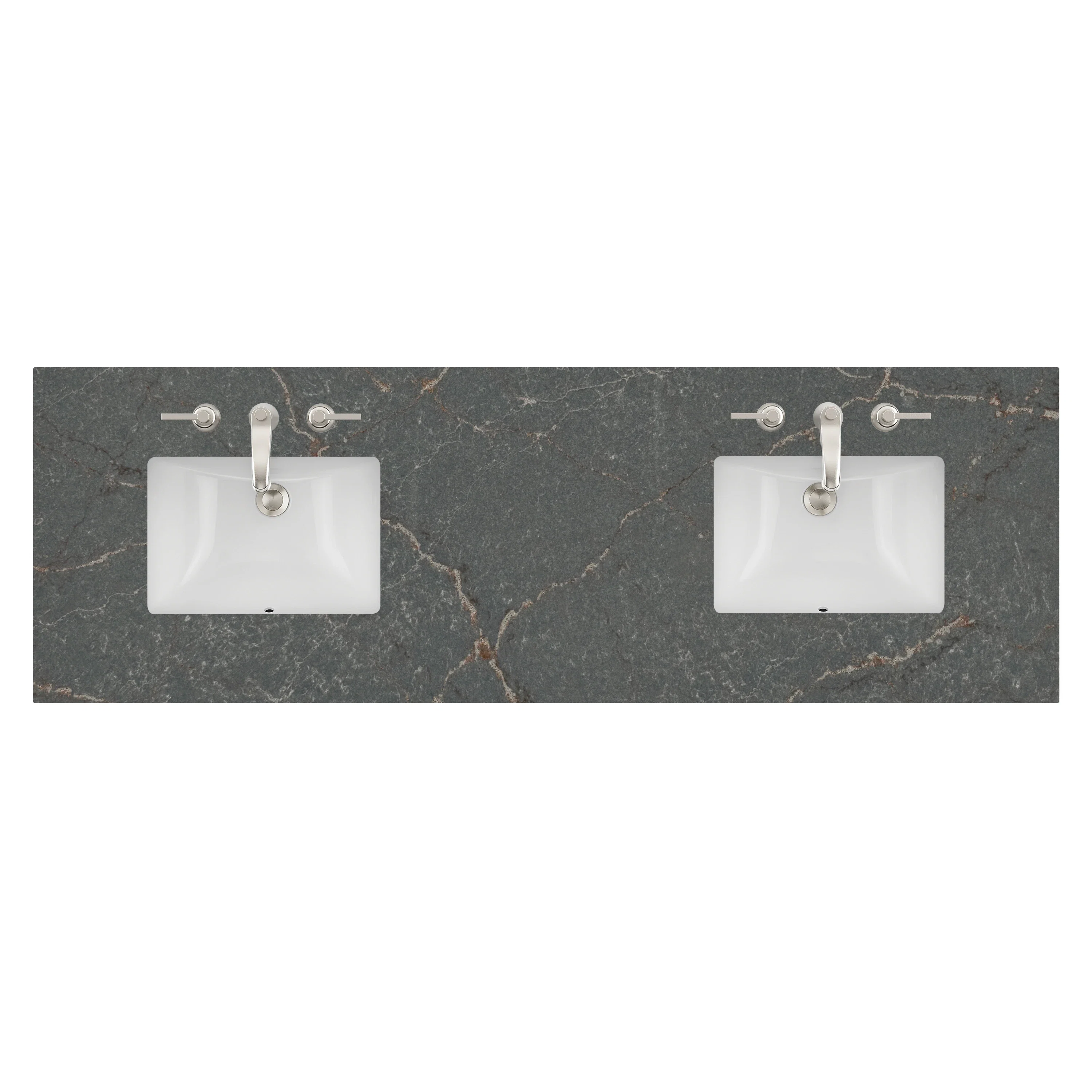 James Martin Vanities 72" Double Top, 3 CM Parisien Bleu Quartz w/ Sink