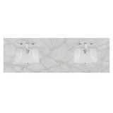 72" Double Top, 3 CM Victorian Silver Quartz w/ Sink