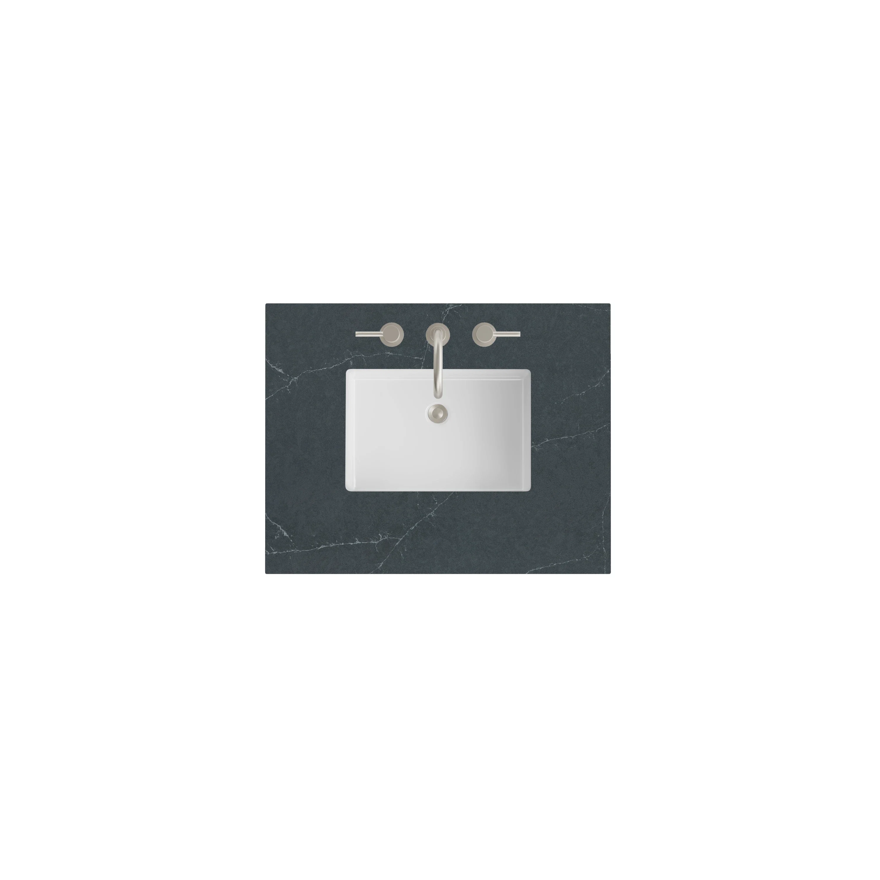 30" Single Top, 3 CM Charcoal Soapstone Silestone w/ Sink