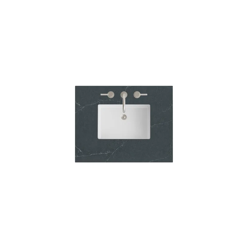 30" Single Top, 3 CM Charcoal Soapstone Silestone w/ Sink