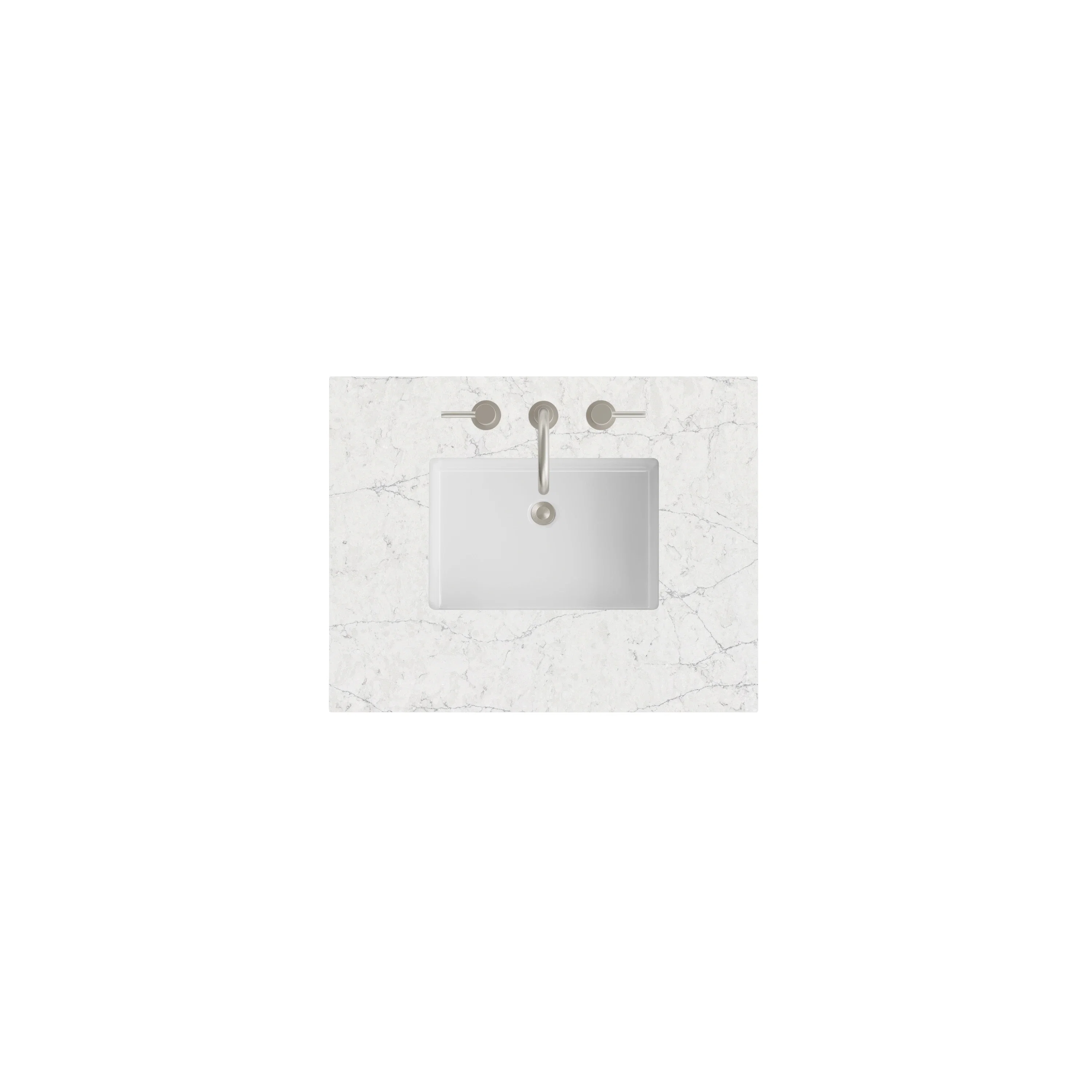 30" Single Top, 3 CM Eternal Jasmine Pearl Silestone w/ Sink