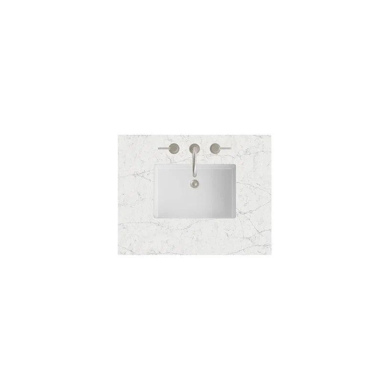 30" Single Top, 3 CM Eternal Jasmine Pearl Silestone w/ Sink