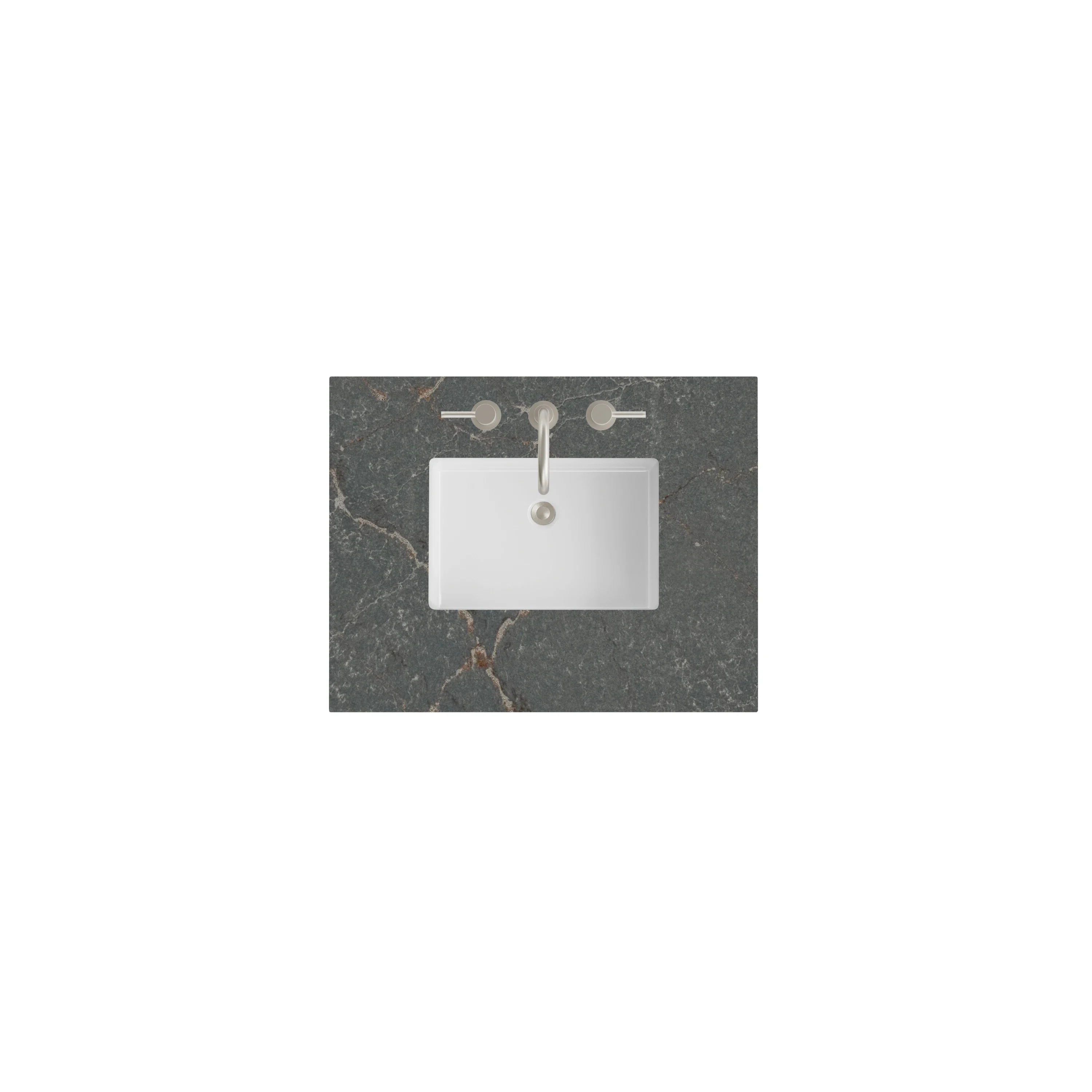 James Martin Vanities 30" Single Top, 3 CM Parisien Bleu Silestone w/ Sink
