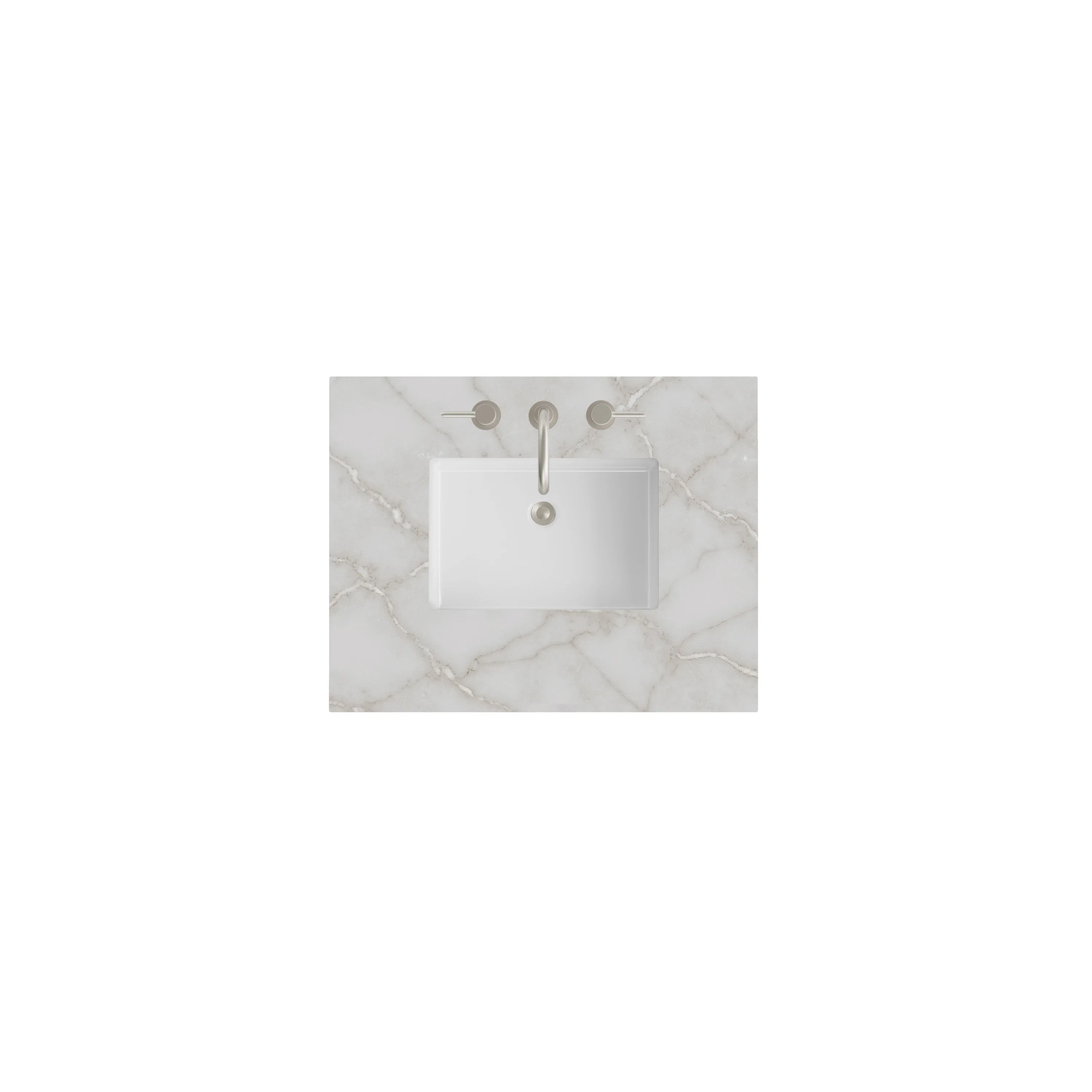 30" Single Top, 3 CM Victorian Silver Silestone w/ Sink