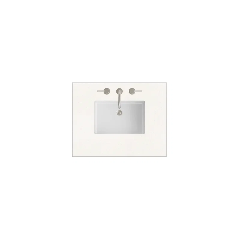 30" Single Top, 3 CM White Zeus Silestone w/ Sink