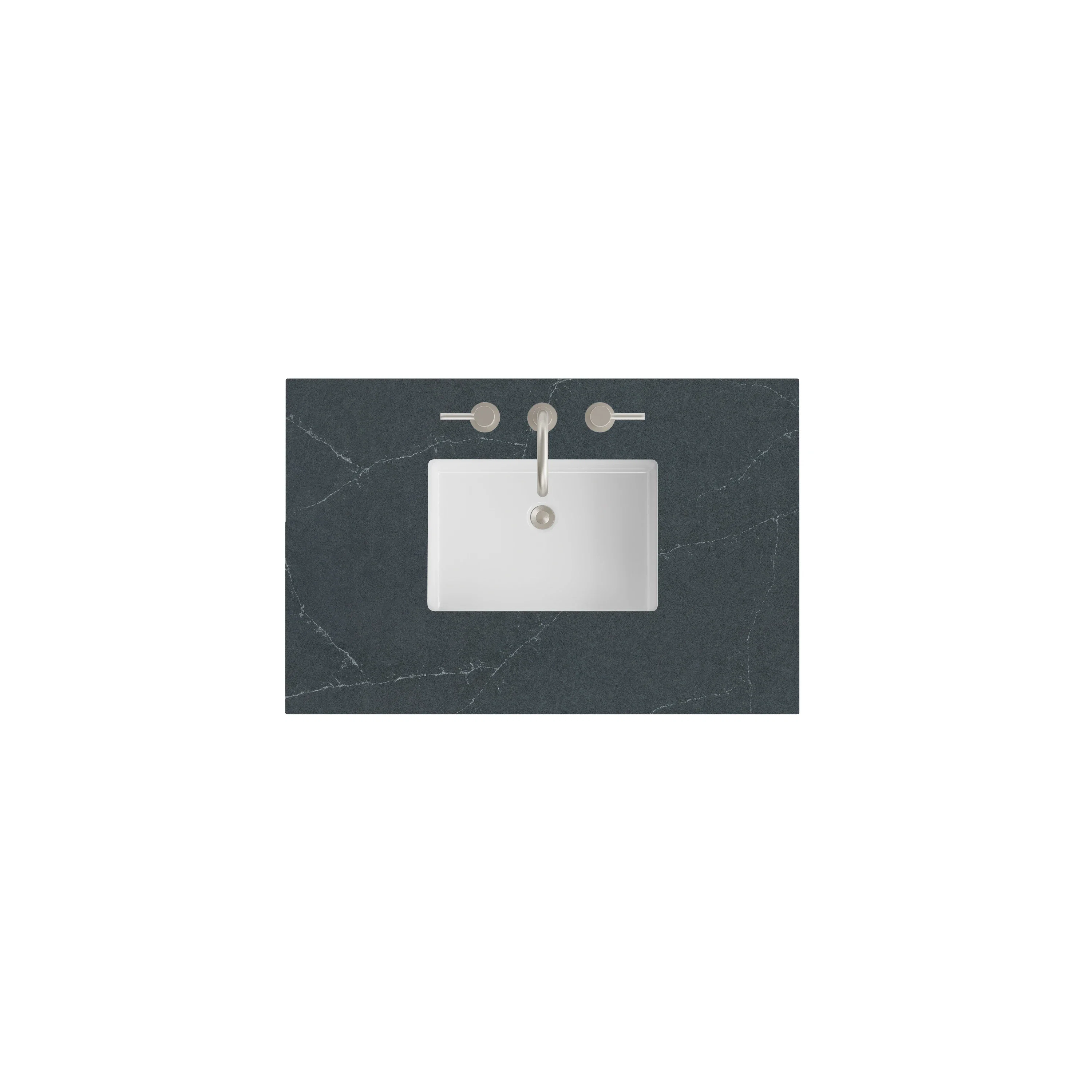 36" Single Top, 3 CM Charcoal Soapstone Silestone w/ Sink