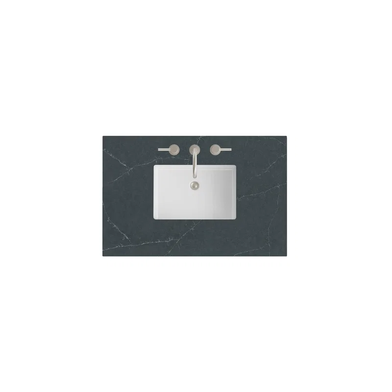 36" Single Top, 3 CM Charcoal Soapstone Silestone w/ Sink