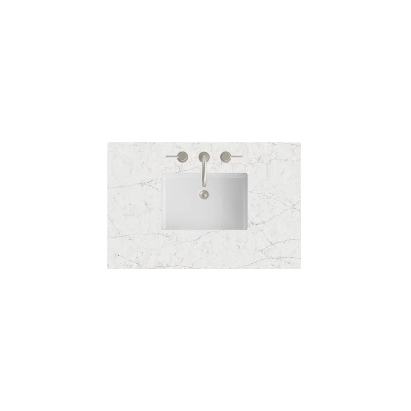 36" Single Top, 3 CM Eternal Jasmine Pearl Silestone w/ Sink