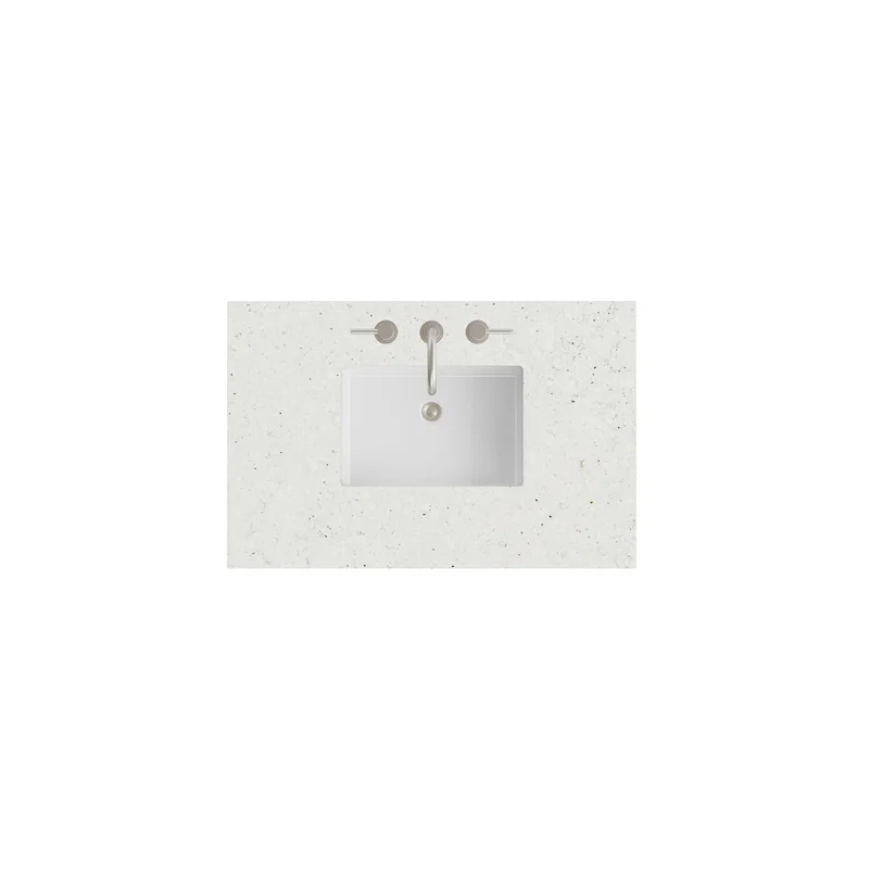 36" Single Top, 3 CM Lime Delight Silestone w/ Sink