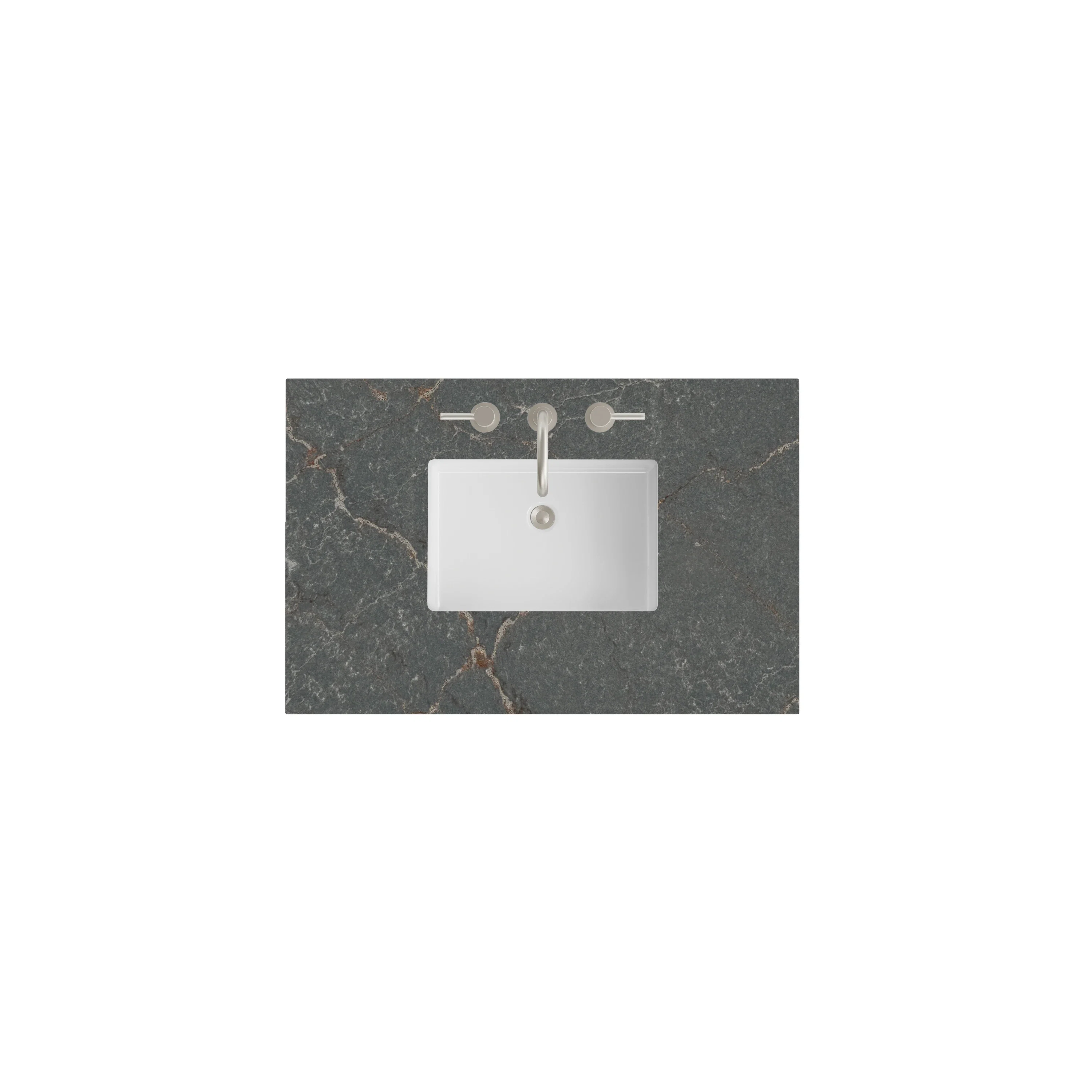 36" Single Top, 3 CM Parisien Bleu Silestone w/ Sink