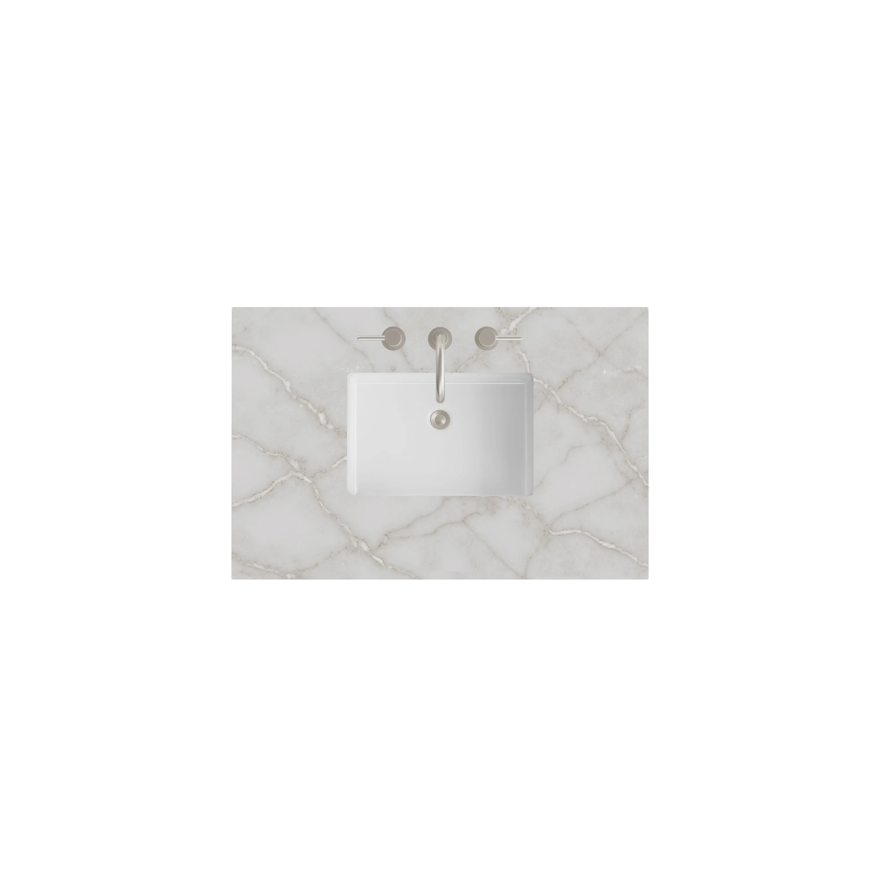 James Martin Vanities 36" Single Top, 3 CM Victorian Silver Silestone w/ Sink