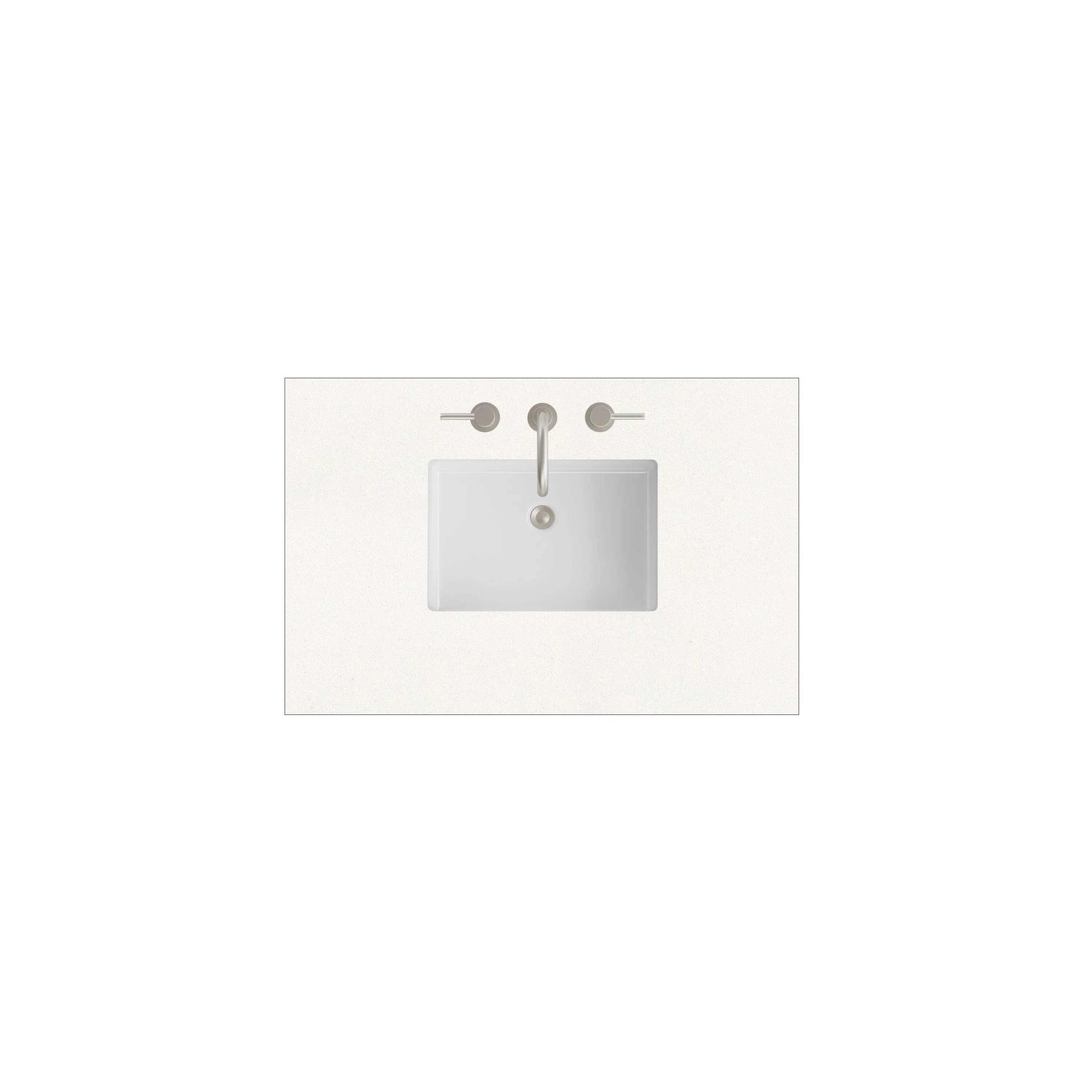 36" Single Top, 3 CM White Zeus Silestone w/ Sink
