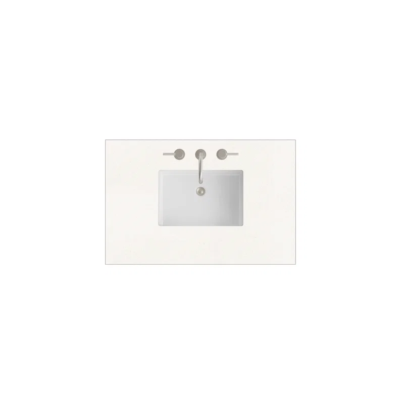 36" Single Top, 3 CM White Zeus Silestone w/ Sink