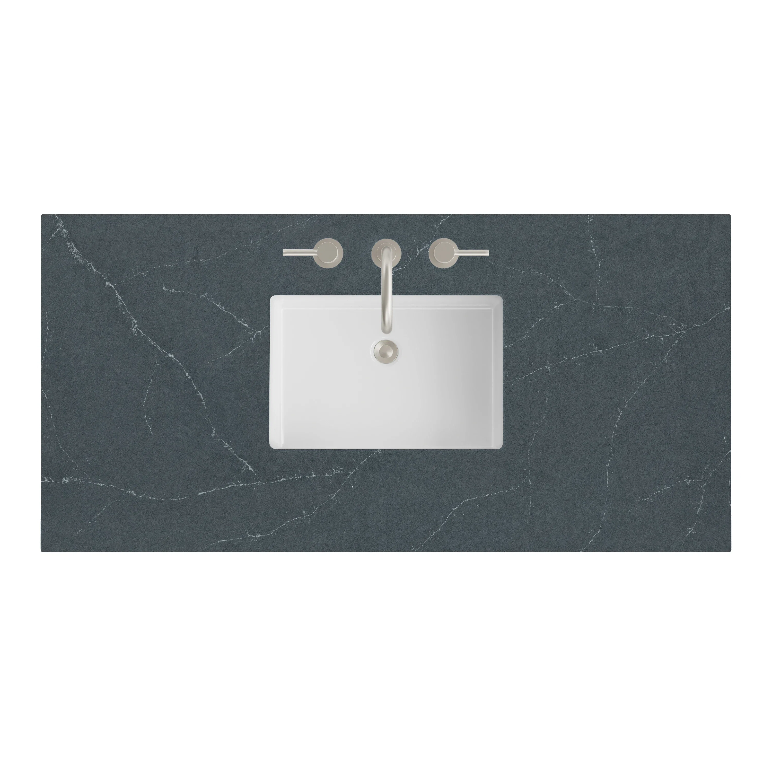 James Martin Vanities 48" Single Top, 3 CM Charcoal Soapstone Silestone w/ Sink