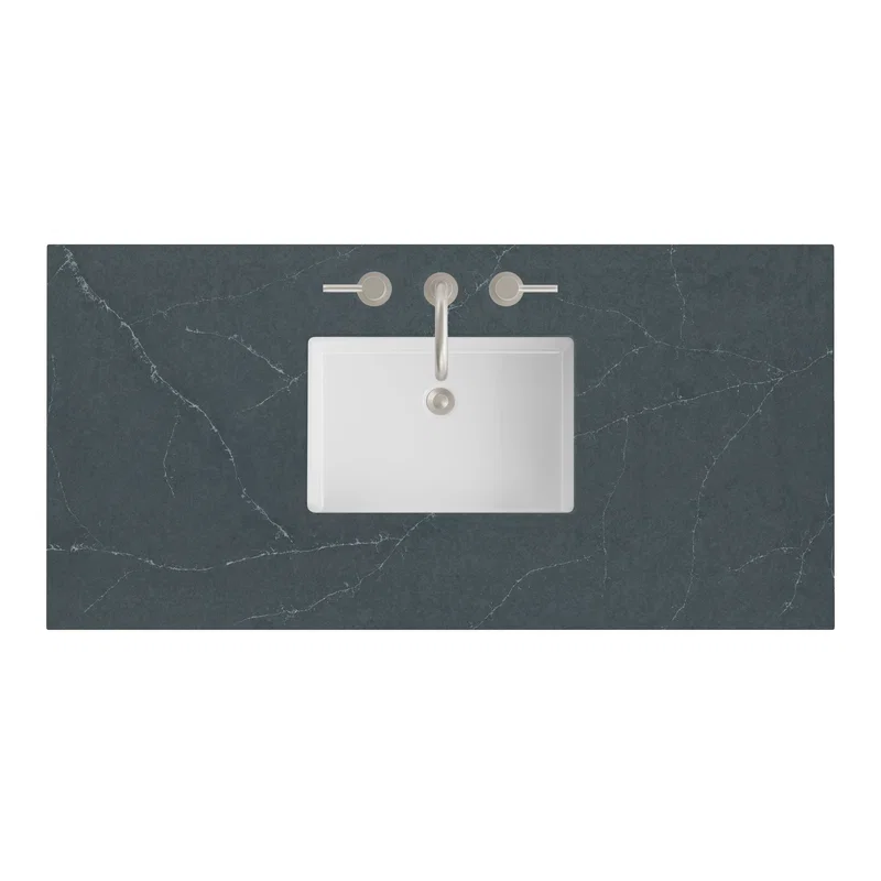 48" Single Top, 3 CM Charcoal Soapstone Silestone w/ Sink