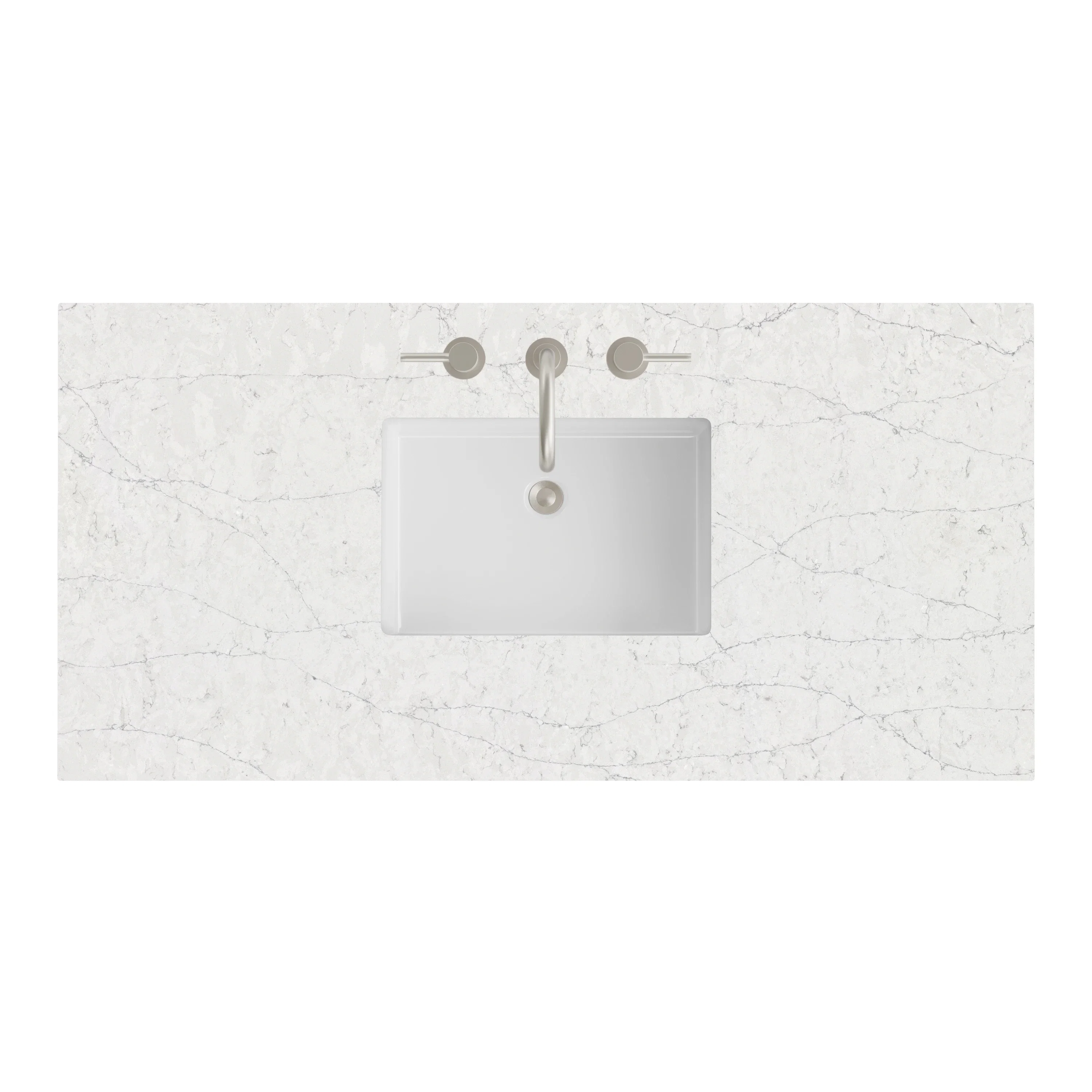 48" Single Top, 3 CM Eternal Jasmine Pearl Silestone w/ Sink