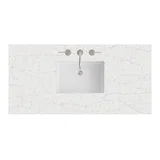 48" Single Top, 3 CM Eternal Jasmine Pearl Silestone w/ Sink
