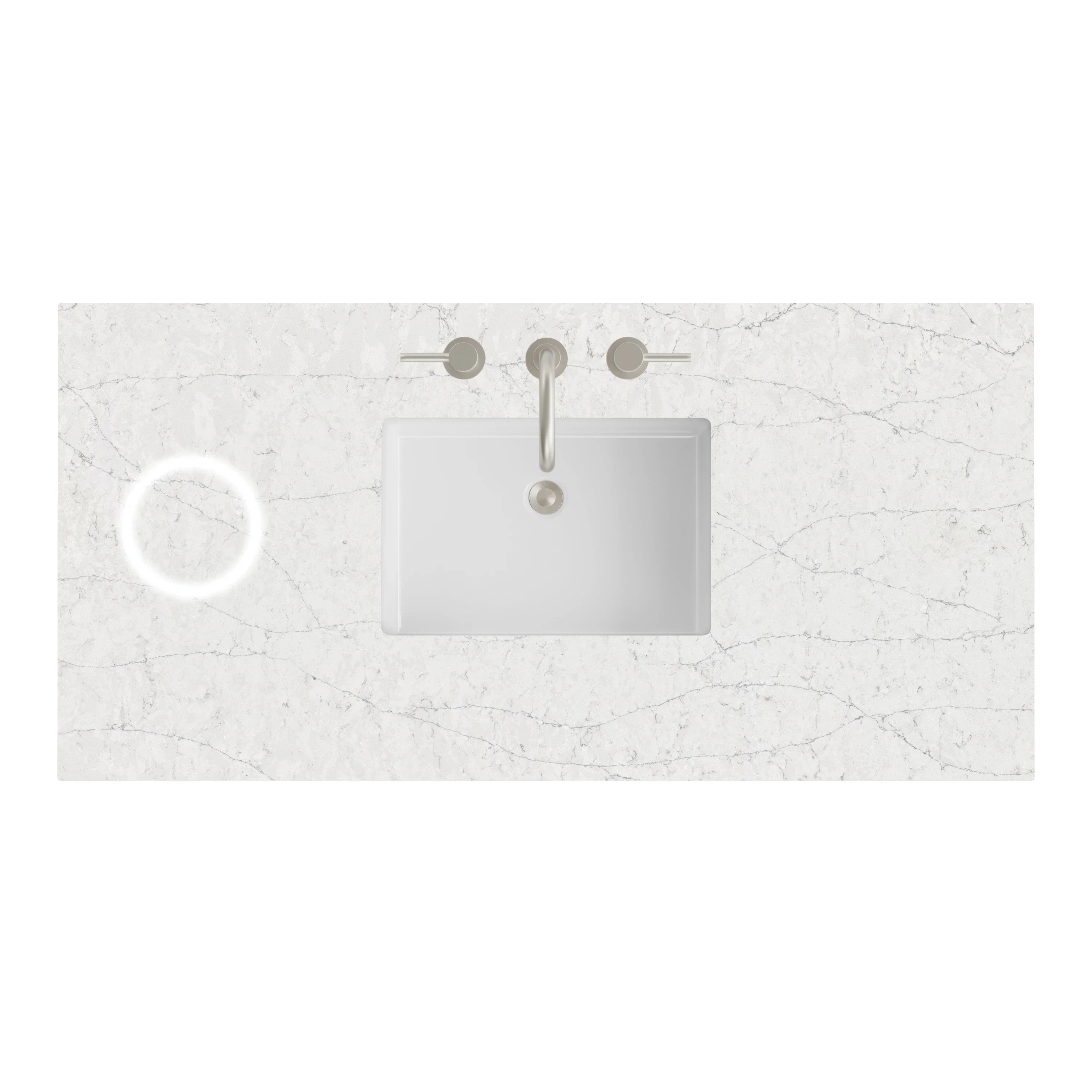 48" Single Top, 3 CM Eternal Jasmine Pearl Silestone w/ Sink & FreePower Wireless Charger