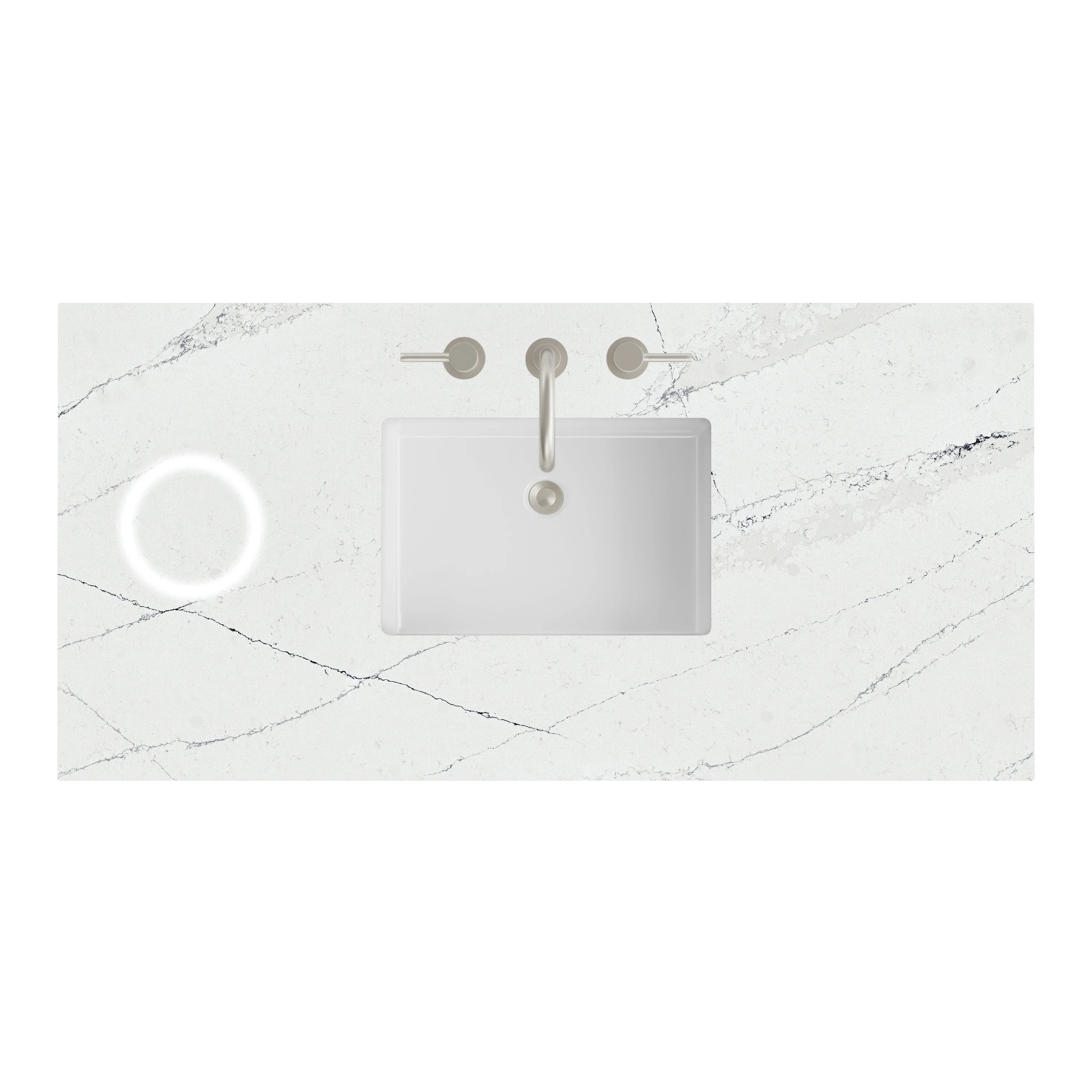 48" Single Top, 3 CM Ethereal Noctis Silestone w/ Sink & FreePower Wireless Charger