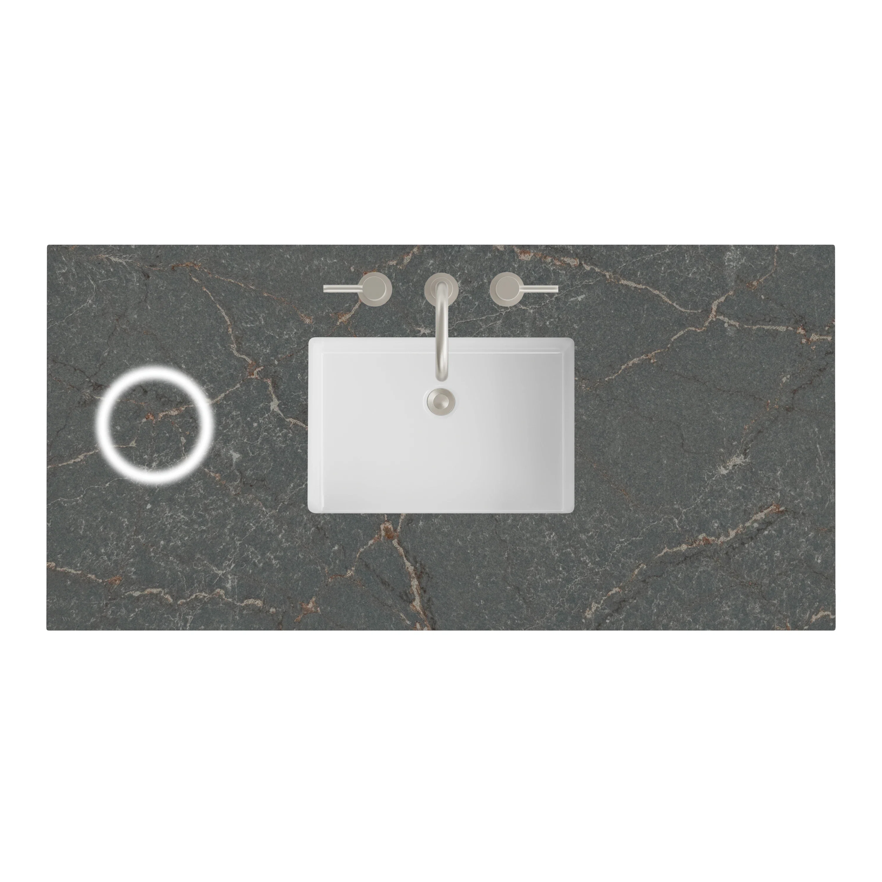 48" Single Top, 3 CM Parisien Bleu Silestone w/ Sink & FreePower Wireless Charger