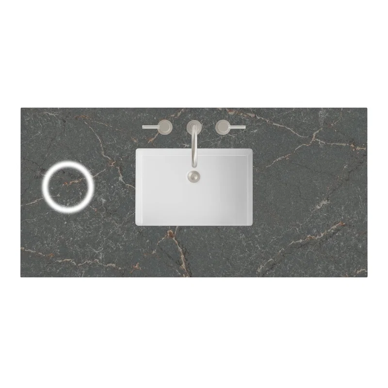 48" Single Top, 3 CM Parisien Bleu Silestone w/ Sink & FreePower Wireless Charger