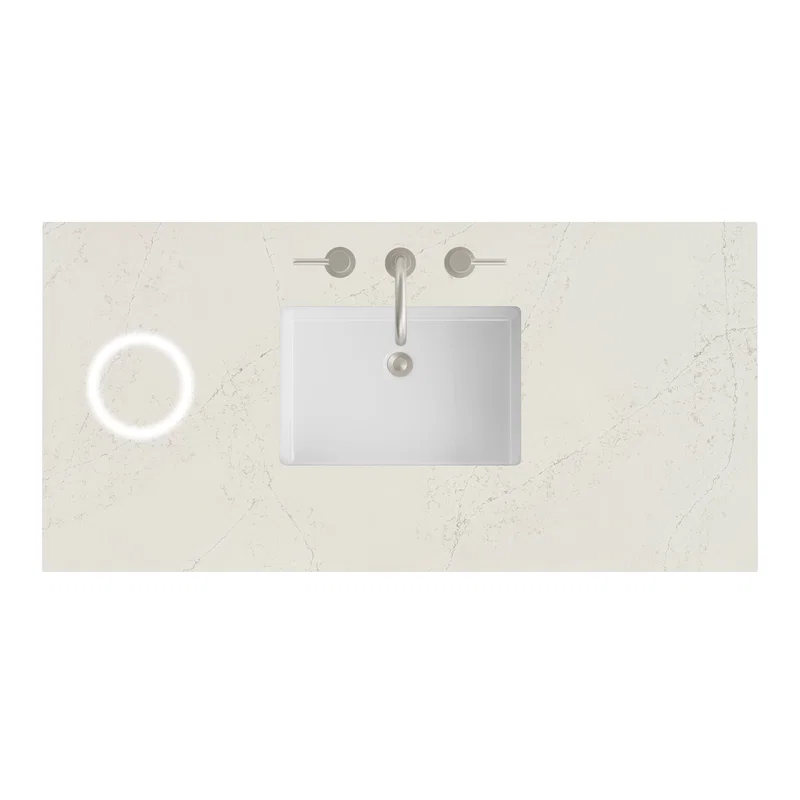 48" Single Top, 3CM Siberian Silestone w/ Sink & FreePower Wireless Charger