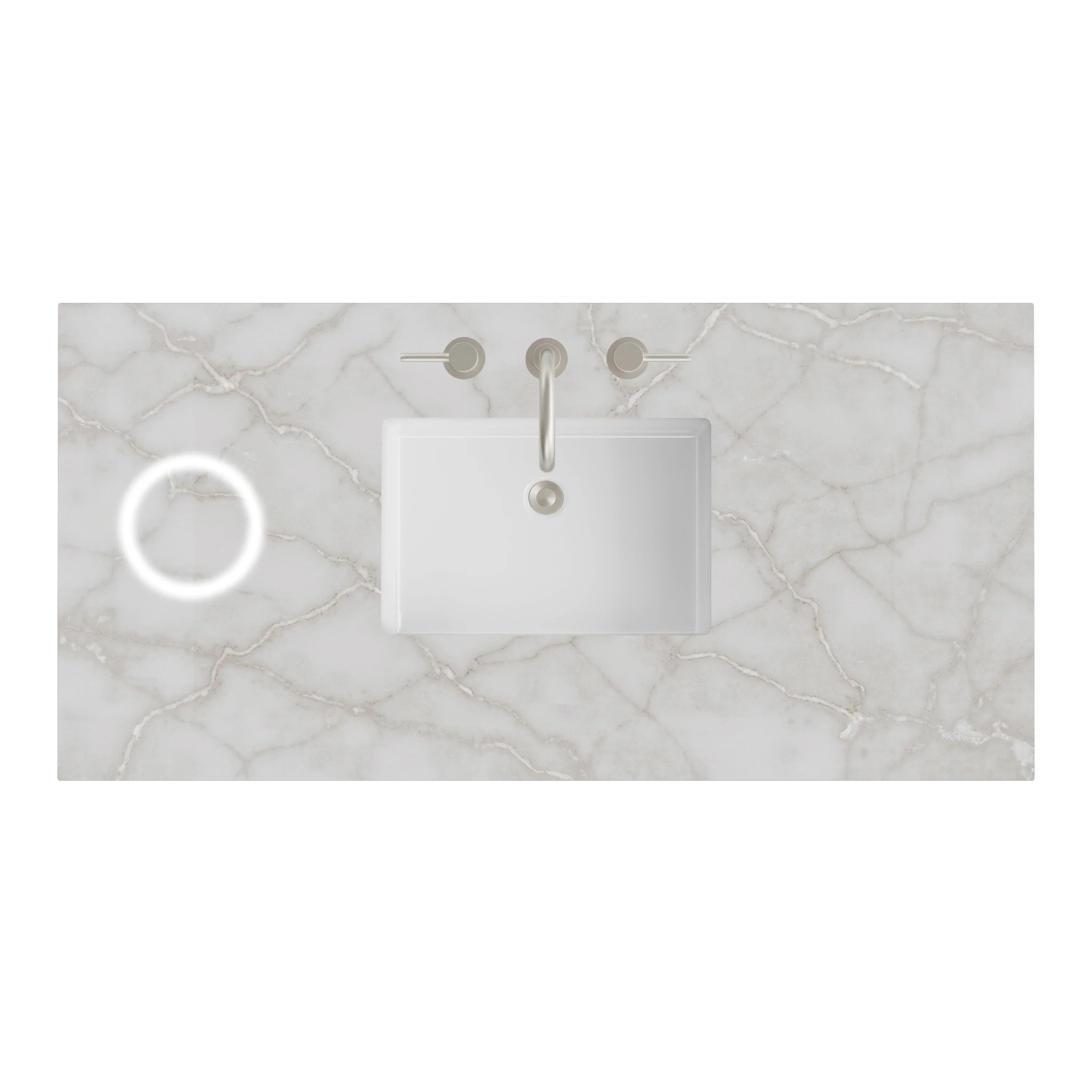48" Single Top, 3 CM Victorian Silver Silestone w/ Sink & FreePower Wireless Charger