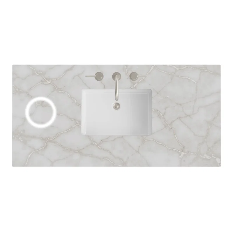 48" Single Top, 3 CM Victorian Silver Silestone w/ Sink & FreePower Wireless Charger