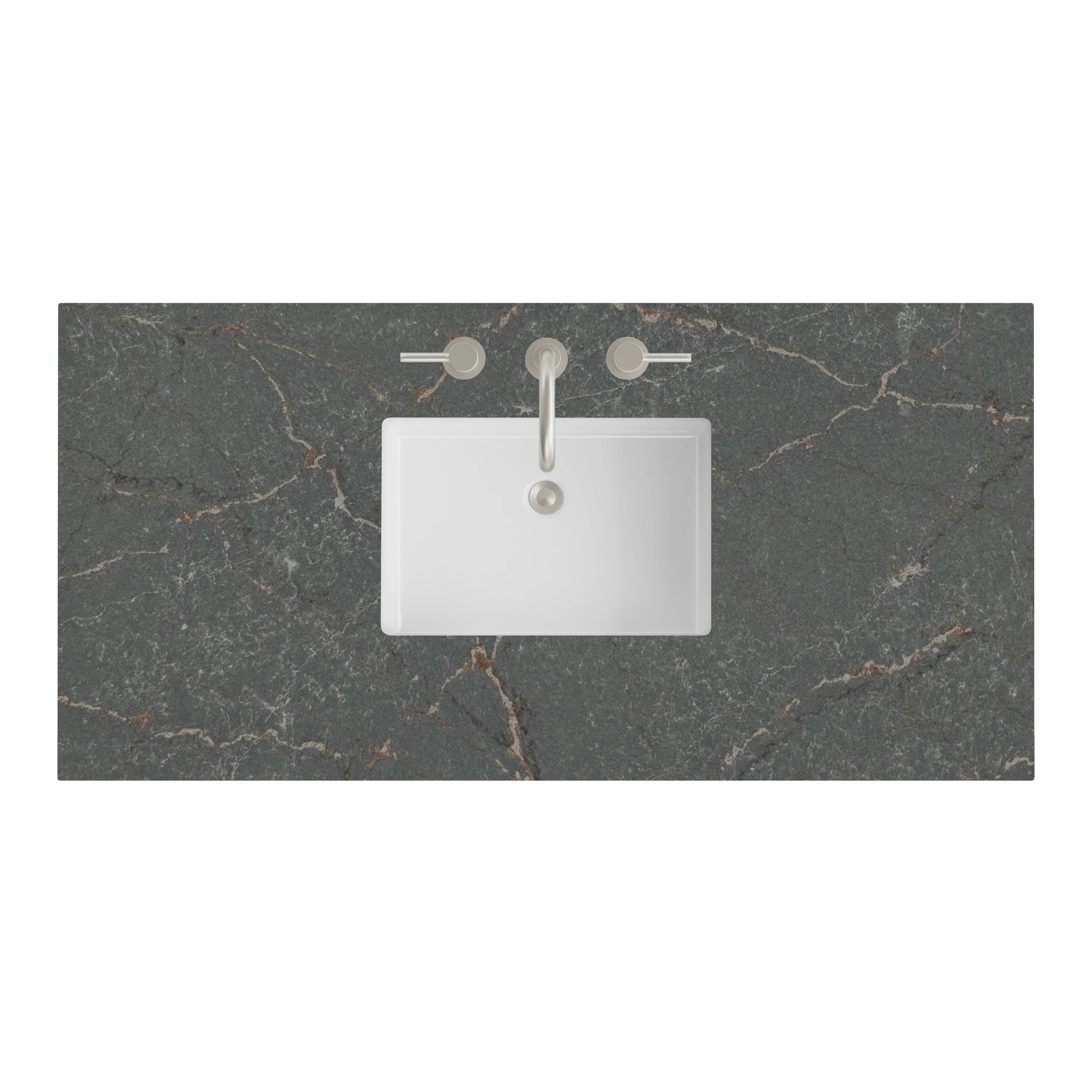 48" Single Top, 3 CM Parisien Bleu Silestone w/ Sink