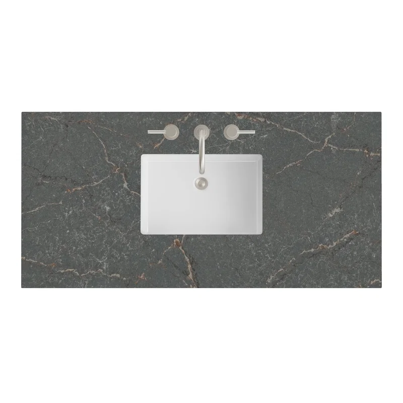 48" Single Top, 3 CM Parisien Bleu Silestone w/ Sink