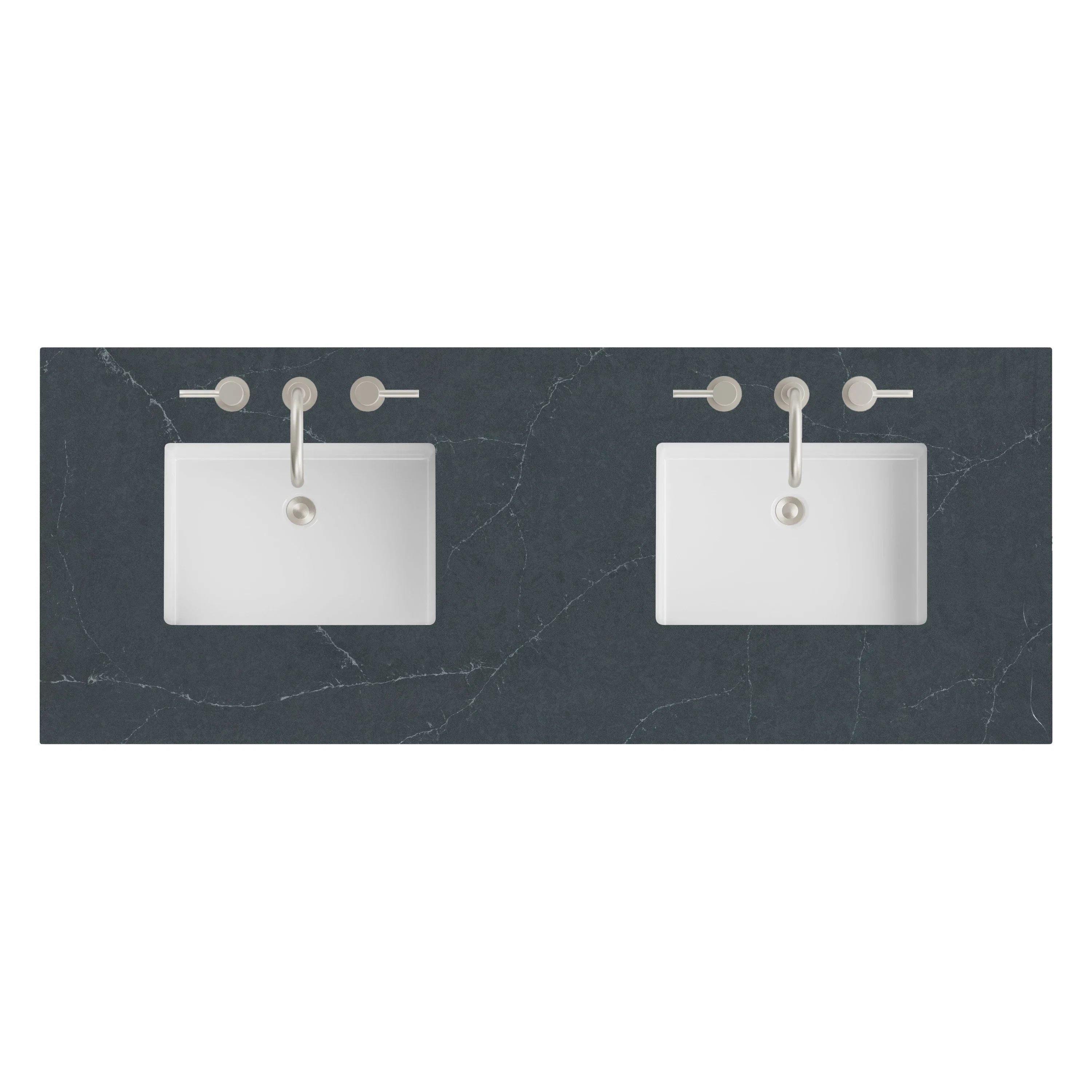 60" Double Top, 3 CM Charcoal Soapstone Silestone w/ Sink