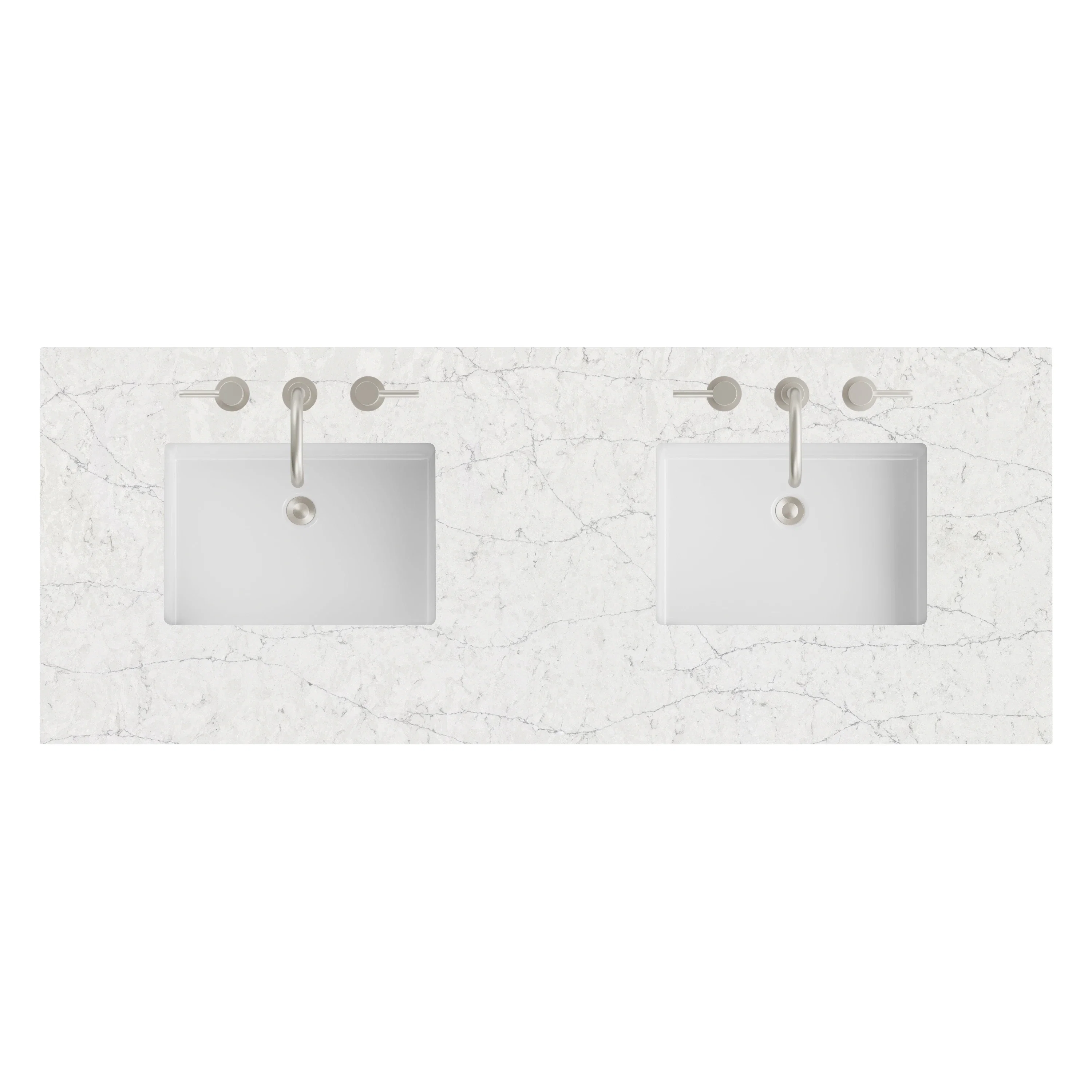 60" Double Top, 3 CM Eternal Jasmine Pearl Silestone w/ Sink
