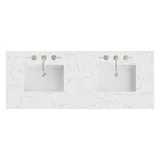 60" Double Top, 3 CM Eternal Jasmine Pearl Silestone w/ Sink