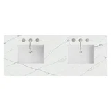 60" Double Top, 3 CM Ethereal Noctis Silestone w/ Sink