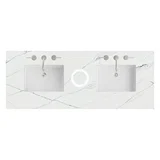 60" Double Top, 3 CM Ethereal Noctis Silestone w/ Sink & FreePower Wireless Charger