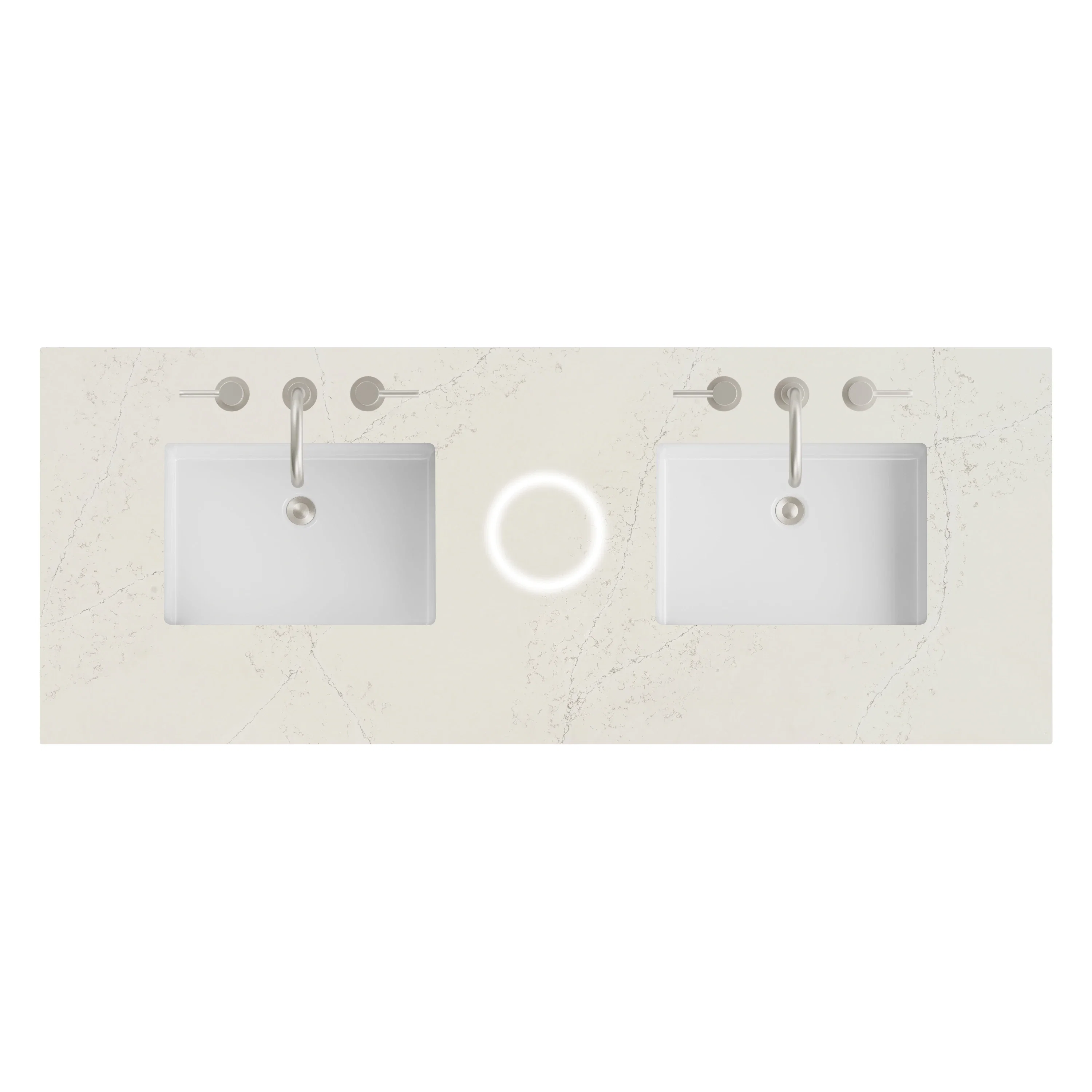 James Martin Vanities 60" Double Top, 3CM Siberian Silestone w/ Sink & FreePower Wireless Charger