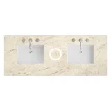 60" Double Top, 3CM Tajnar Eclos w/ Sink & FreePower Wireless Charger